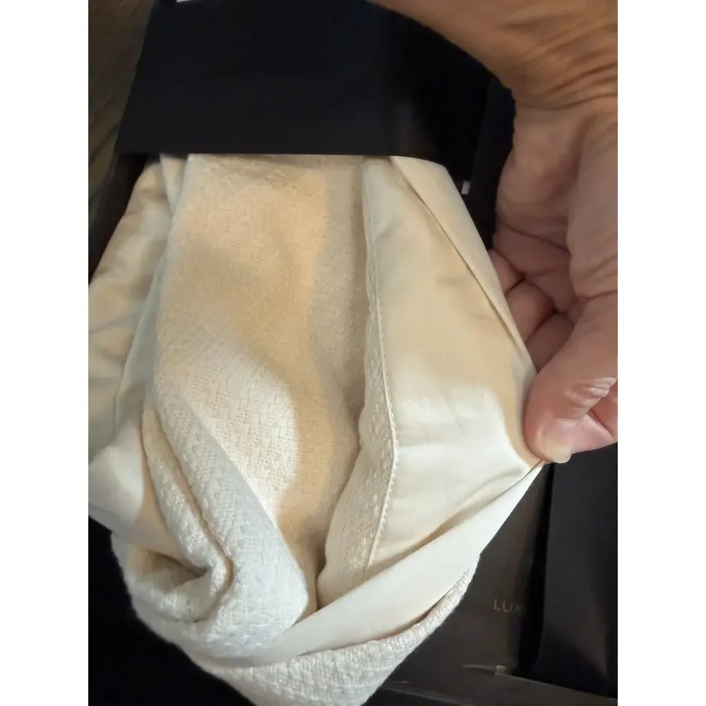 Donna Karan LUXE Egyptian Cotton Blanket Full/queen Ivory New MSRP $430